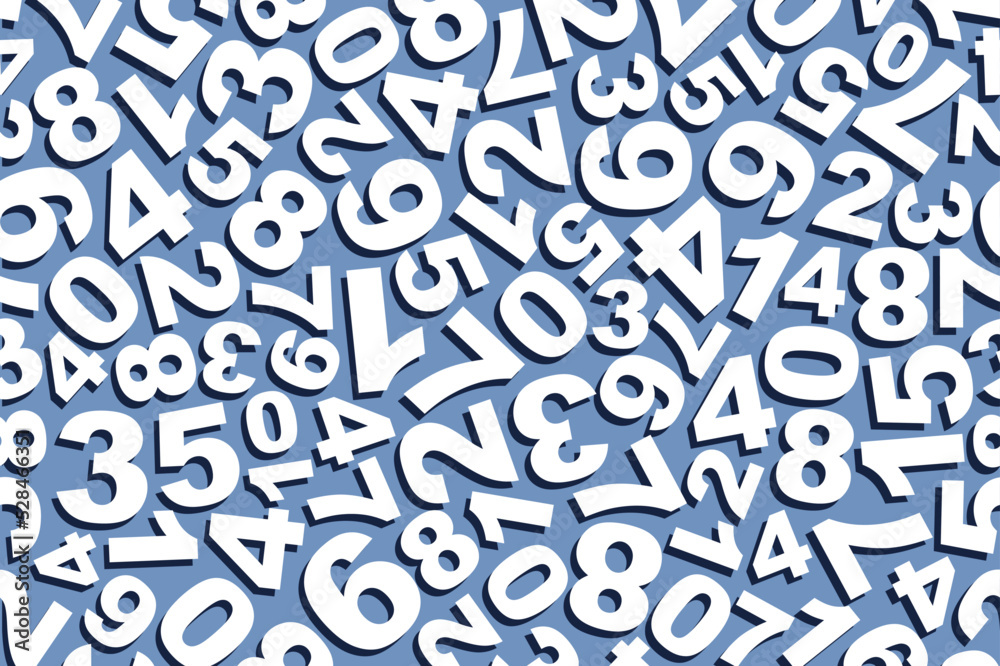 Randomly located numbers on a blue background. Randomly located numbers on a blue background.