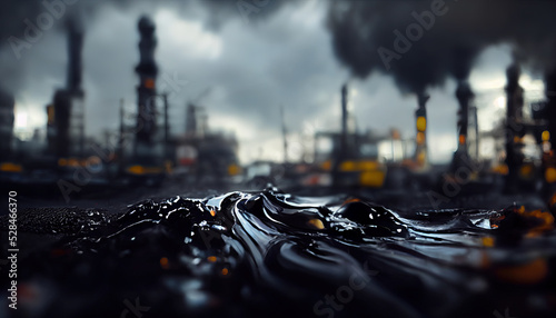 Fotografering Black oil factory