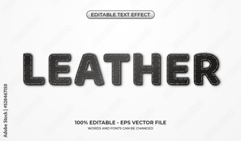 Leather pieces text effect with stitching edges. Editable black leather pieces text effect Leather pieces text effect with stitching edges. Editable black leather pieces text effect