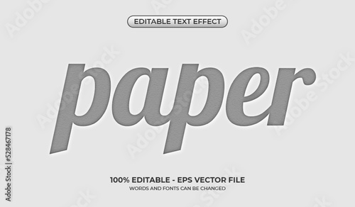 Realistic cutout paper text effect. Editable paper cut-out text effect