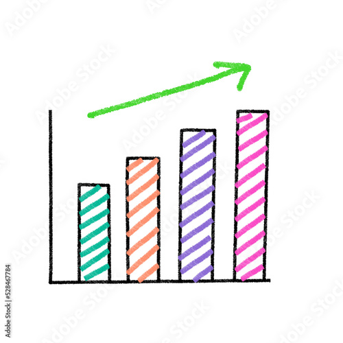 Vector chart icon. Graph growing up, movement, growth, progress, leap.