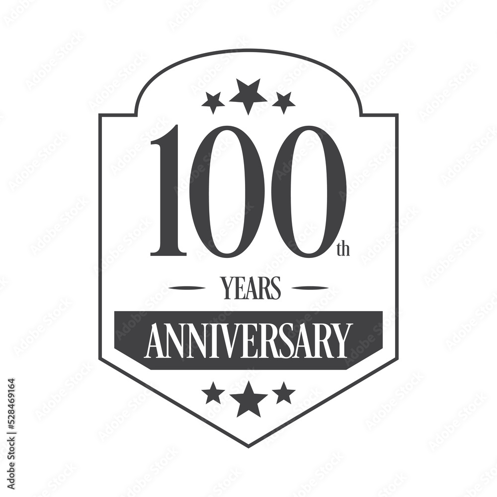 Luxury 100th years anniversary vector icon, logo. Graphic design element