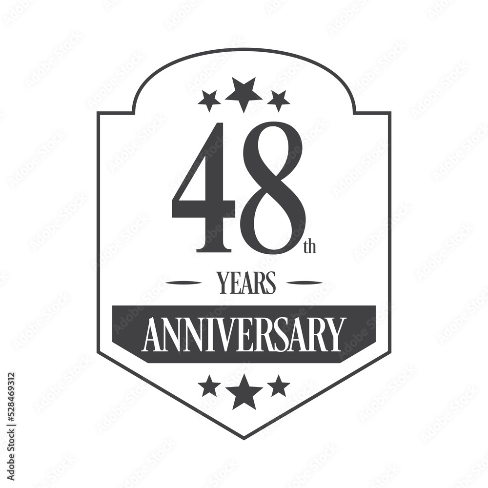 Luxury 48th years anniversary vector icon, logo. Graphic design element