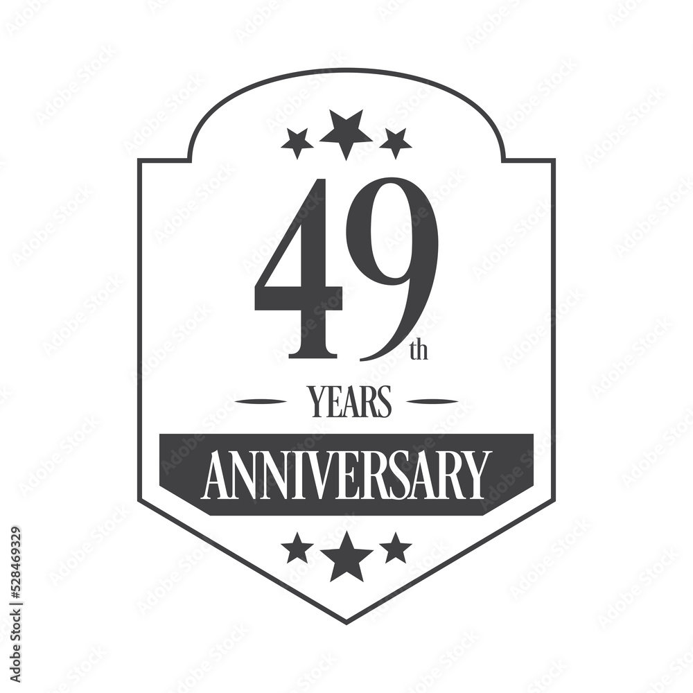 Luxury 49th years anniversary vector icon, logo. Graphic design element Luxury 49th years anniversary vector icon, logo. Graphic design element