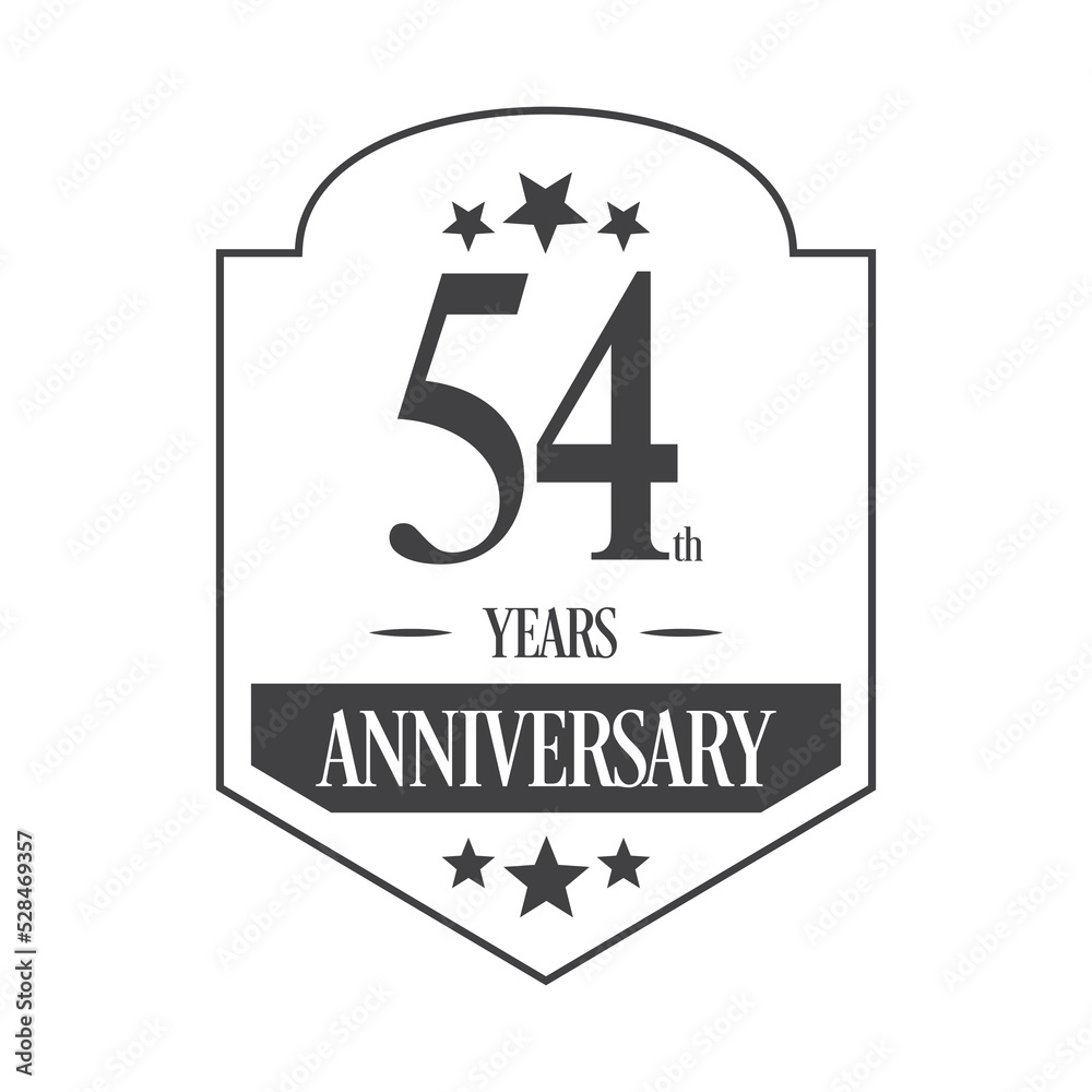 Luxury 54th years anniversary vector icon, logo. Graphic design element