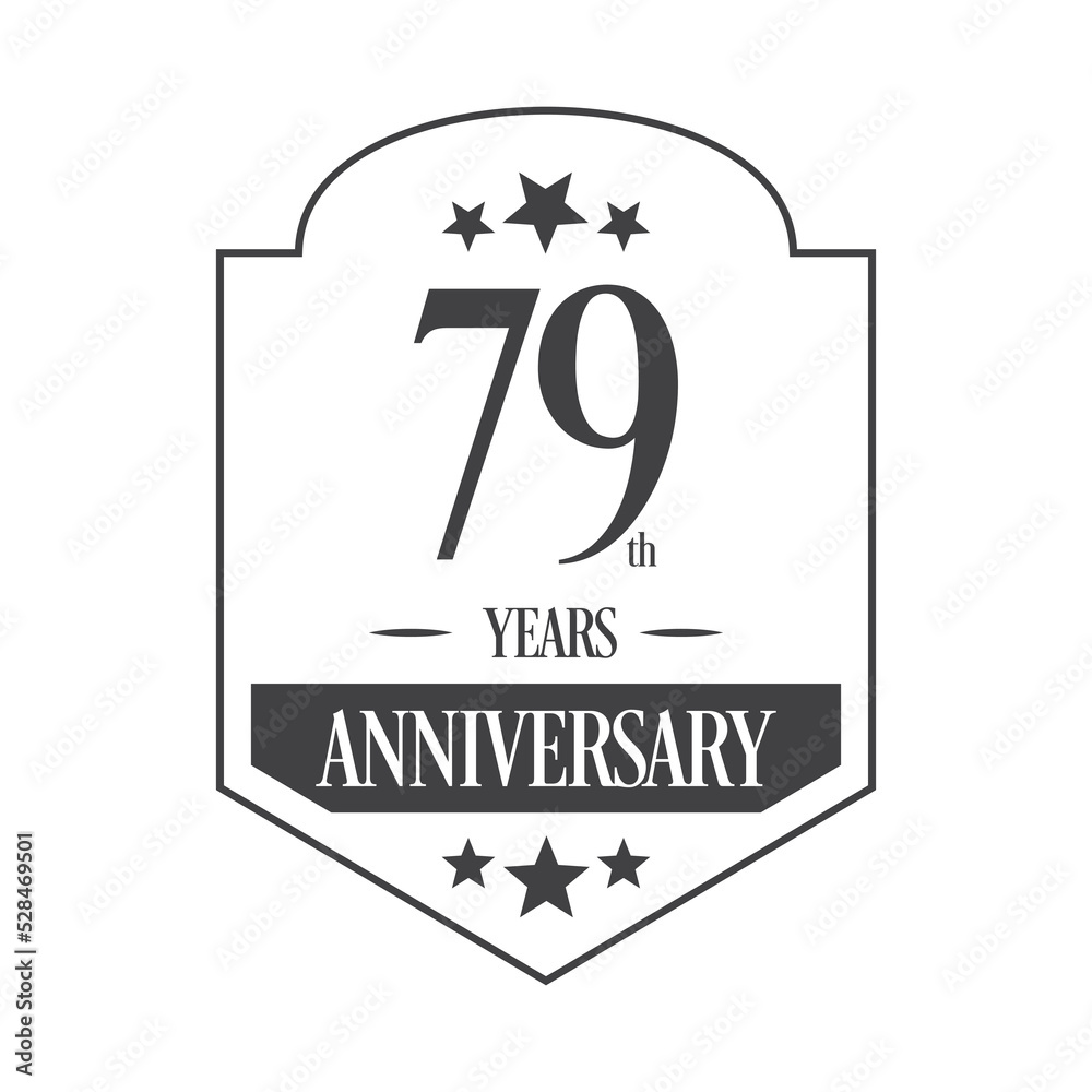Luxury 79th years anniversary vector icon, logo. Graphic design element Luxury 79th years anniversary vector icon, logo. Graphic design element
