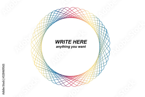 Abstract modern colorful wavy stylized lines circle ring background. You can use for design business cards, invitations, gift cards, flyers brochure. It make using blend tool.