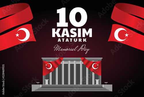 Republic of Turkey Memorial Day advertising media banner mustafa kemal ataturk. premium design photo