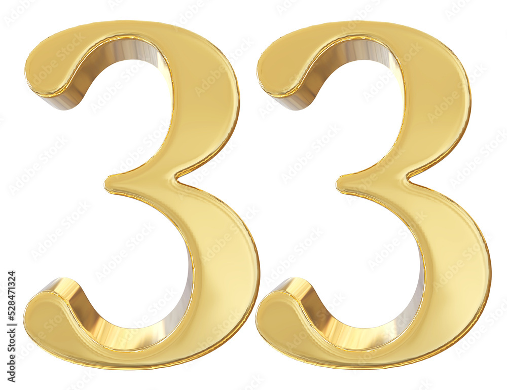 3d golden number 33 3d golden number 33