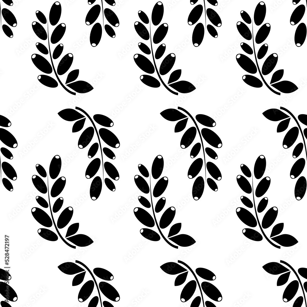 Barberry seamless pattern. Black sign wild berries on white background. Barberry icon. Summer background with berries. Cute design for print on wrapping paper, packaging, fabric. Vector illustration