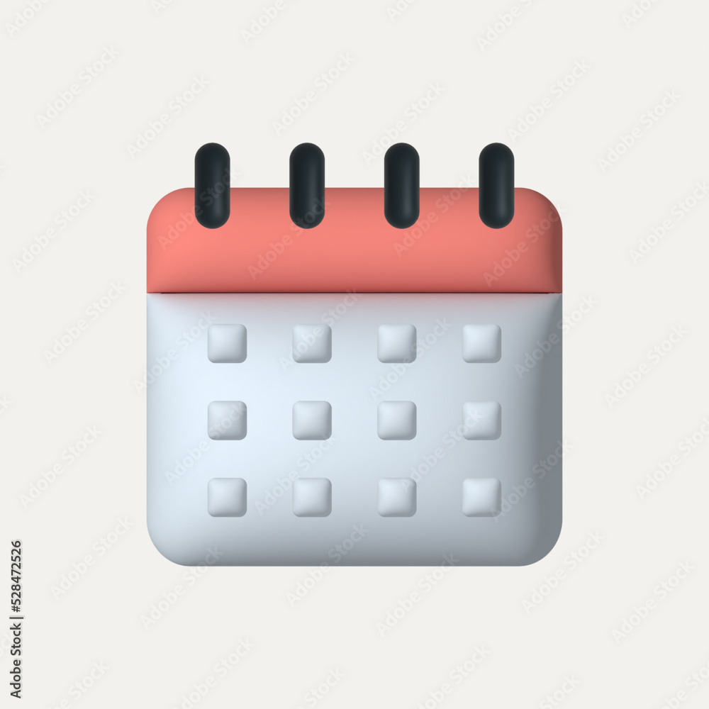 Calendar icon. Planning concept. 3D illustration. Calendar icon. Planning concept. 3D illustration.