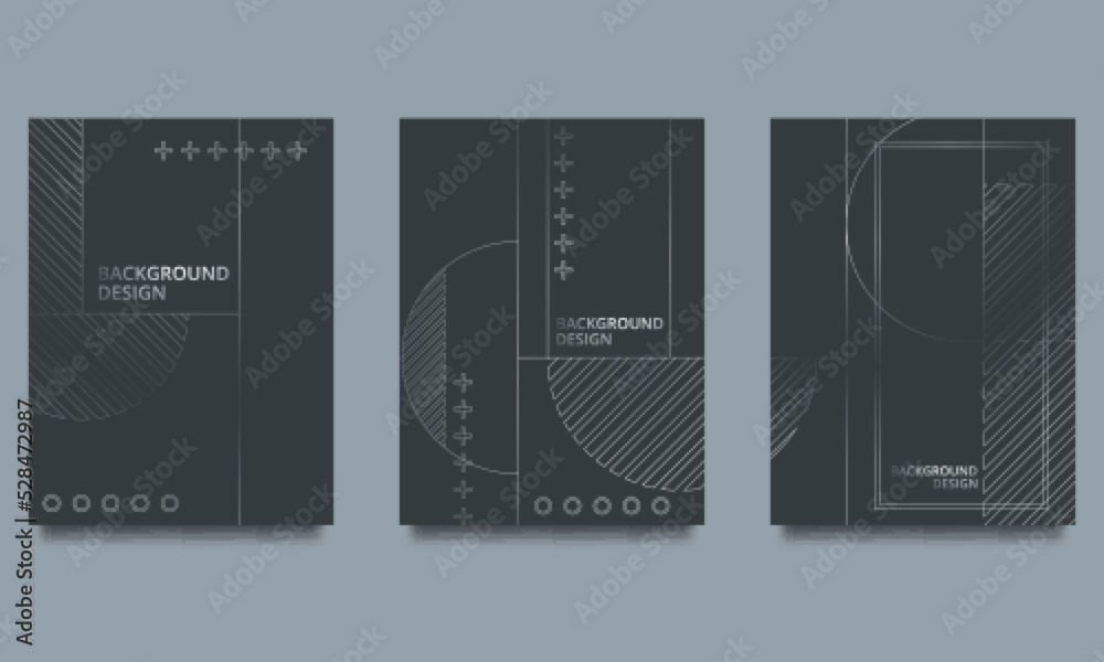 Fototapeta premium Modern black cover design set