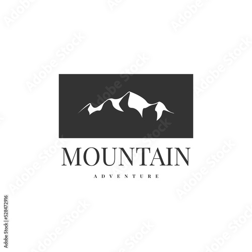 Flat mountain adventure logo template design