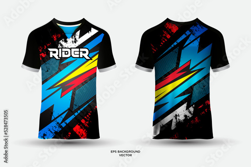 Rider t shirt sport design vector. Abstract soccer jerseys design vector.