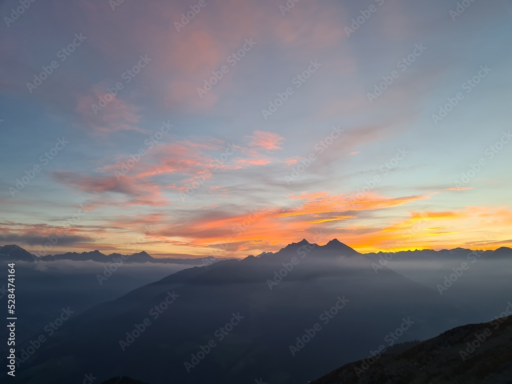 Sunrise over the mountains