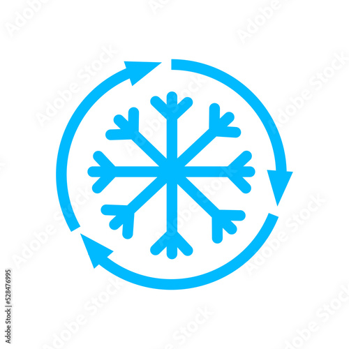 Snowflake logo, Freezer Icon. Cold Temperature Vector photo