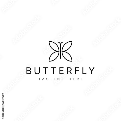 luxury minimal butterfly logo design