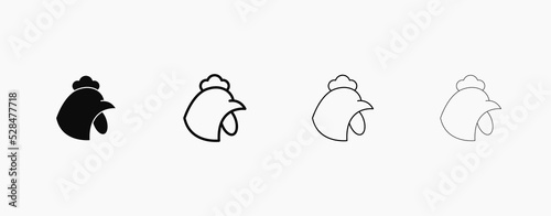 Fotografija Ham vector icon. Chicken head black vector
