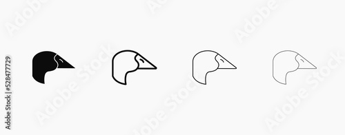 Goose vector icon. Goose head black vector