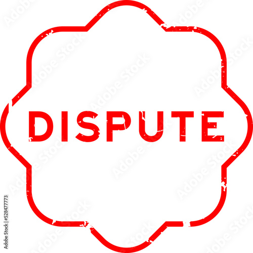Grunge red dispute word rubber seal stamp on white background