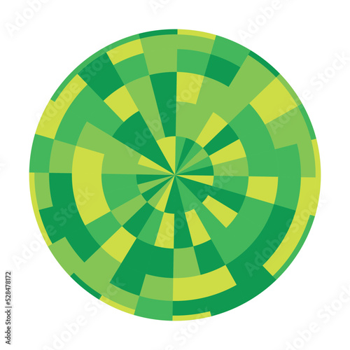 Checkered globe in shades of green