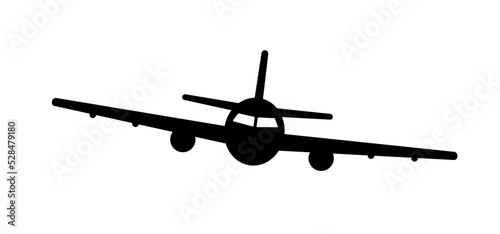 Soaring air plane line path. Take Off airplane, flight route with start point. Vector aircraft sign. Location pointer. Tracking, vacation, holliday. Travel pointer navigation. Tourism. Route Concept.