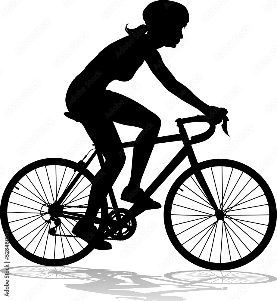 Obraz premium Bike and Bicyclist Silhouette