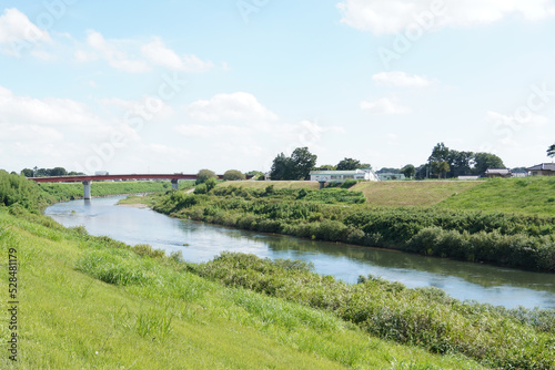 夏の空/川沿い/土手
