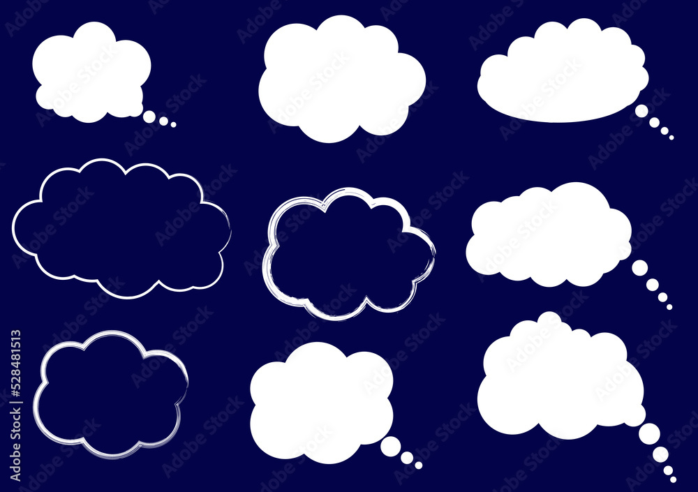 Dialog box icon, chat cartoon bubbles, thinking clouds, vector, isolated Dialog box icon, chat cartoon bubbles, thinking clouds, vector, isolated