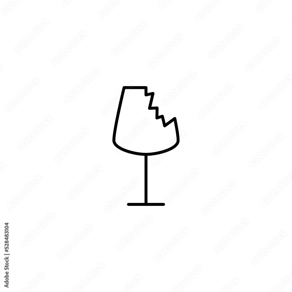 crushed red wine glass icon on white background. simple, line, silhouette and clean style. black and white. suitable for symbol, sign, icon or logo crushed red wine glass icon on white background. simple, line, silhouette and clean style. black and white. suitable for symbol, sign, icon or logo