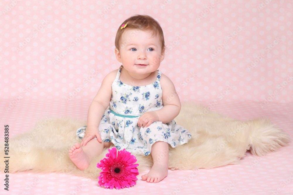 little girl against a pink background little girl against a pink background