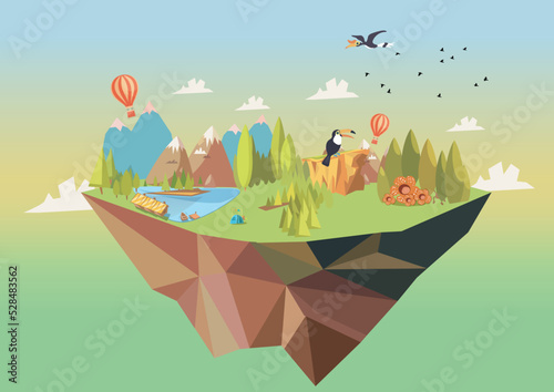 floating island vector style