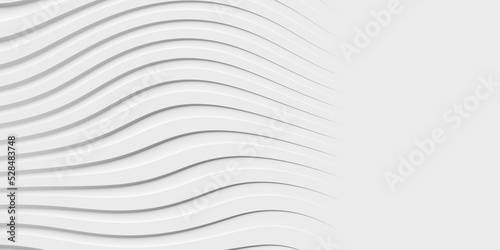 Offset white fading out organic swoosh wave shapes geometrical background wallpaper banner pattern with copy space © Shawn Hempel