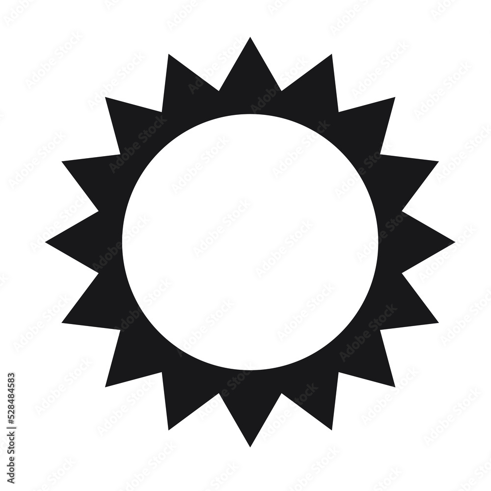 Icon of sun on white background Icon of sun on white background