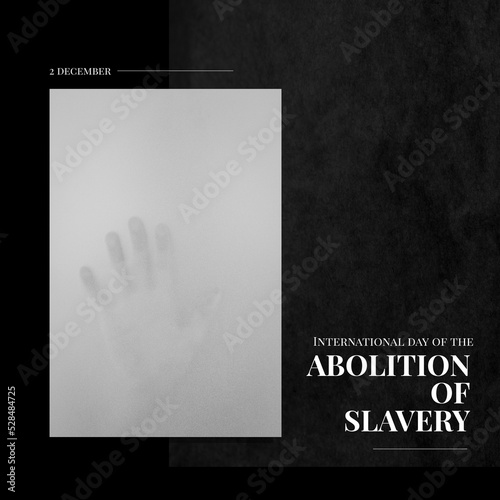 Принти на полотні 2 december and international day of the abolition of slavery text and hand print