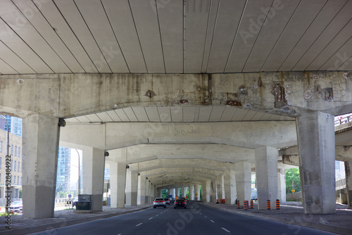 Canvas Print Gardiner Expressway Toronto Ontario Canada underpass road
