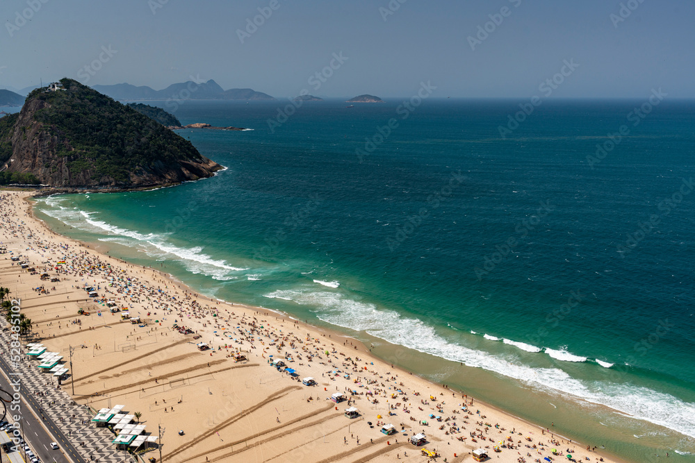 Rio de Janeiro, Brazil. Leme Beach, next to Copacabana Beach on September 03, 2022. Rio de Janeiro, Brazil. Leme Beach, next to Copacabana Beach on September 03, 2022.
