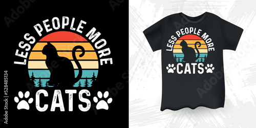 Cats Funny Kitties Cat Lover Retro Vintage Cat T-shirt Design