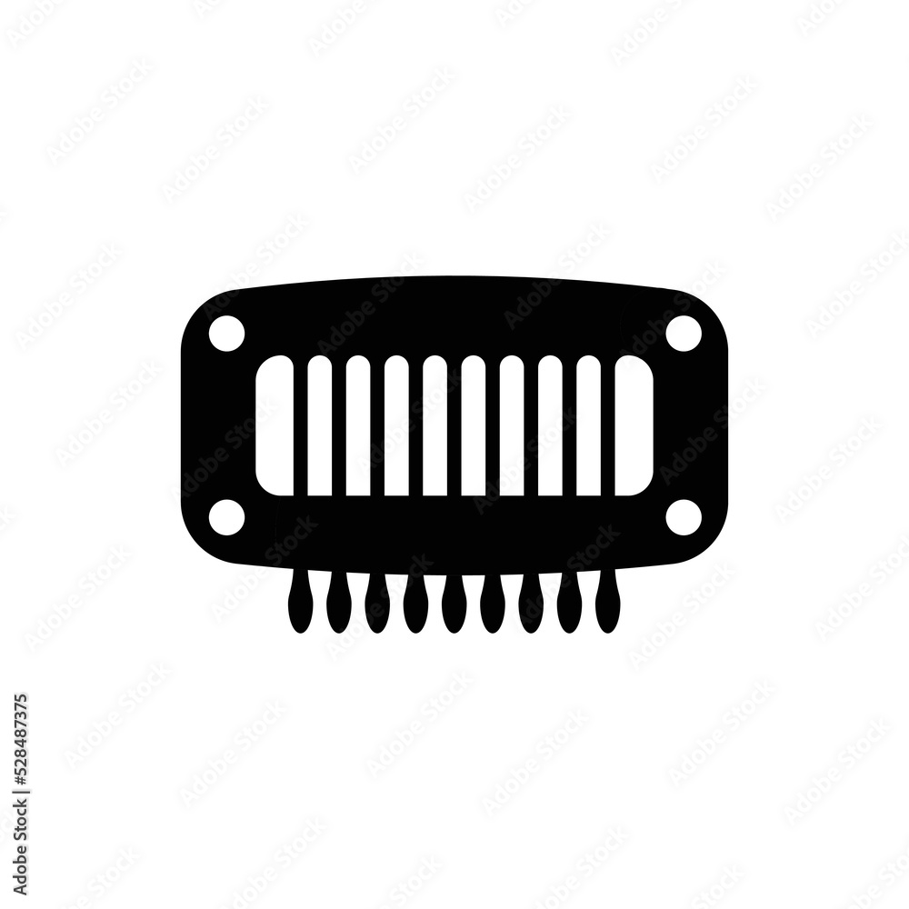Hairpin Silhouette. Black and White Icon Design Elements on Isolated White Background Hairpin Silhouette. Black and White Icon Design Elements on Isolated White Background