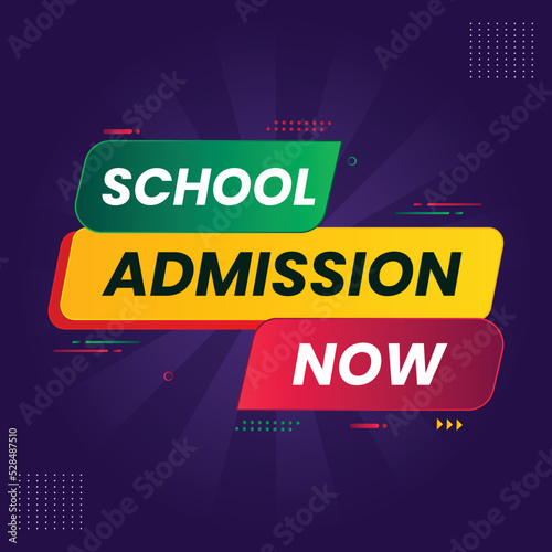 school admission open text promotional banner for social media post template