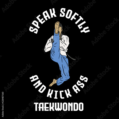TAEKWONDO LOGO VECTOR ILLUISTRATION HIGH KICK
