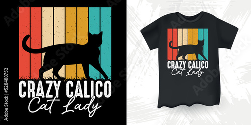  Funny Cat Lover Retro Sunset Vintage Cat T-shirt Design