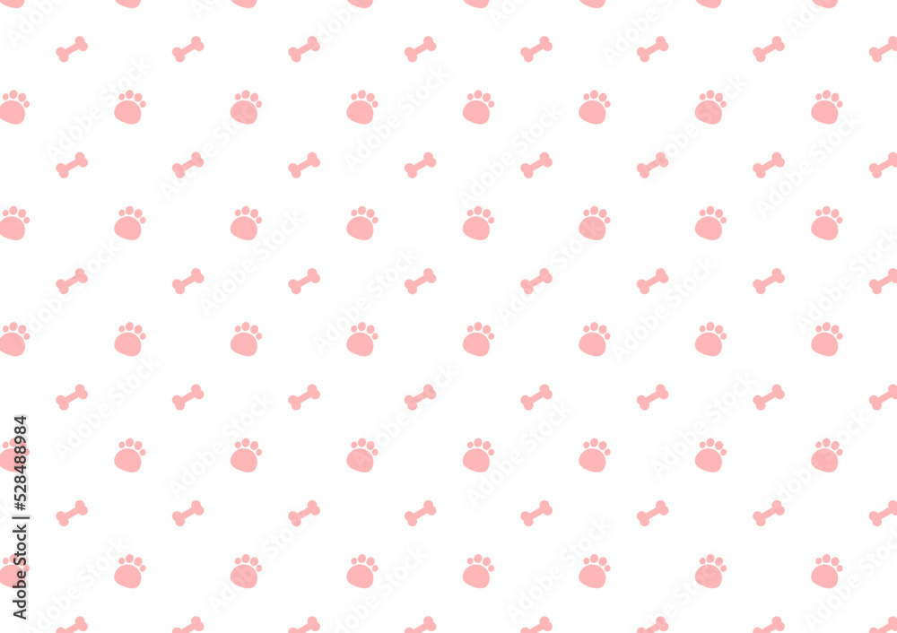 Dog Footprint pattern background. Footprint graphic. Pet outline.