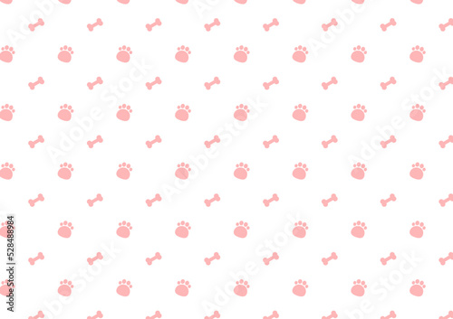 Dog Footprint pattern background. Footprint graphic. Pet outline.