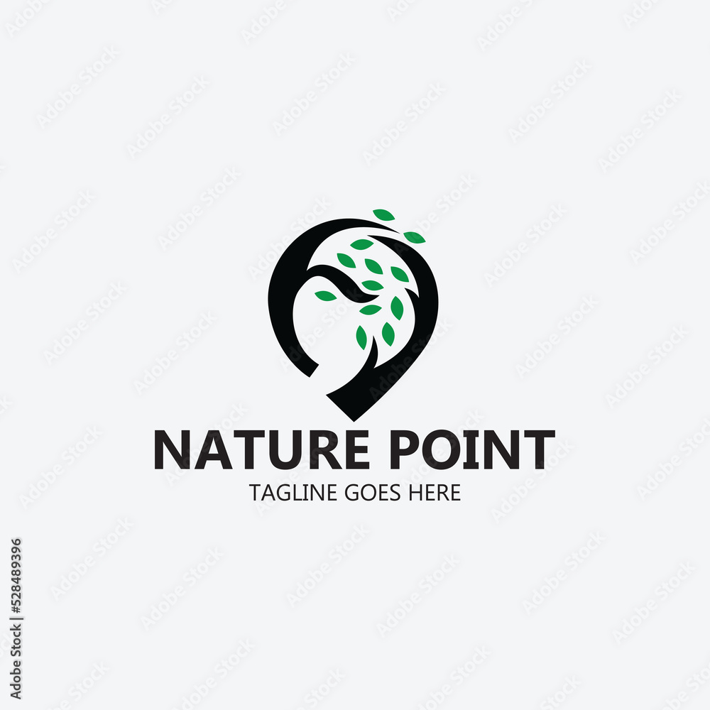 Nature point logo design template. Vector illustration