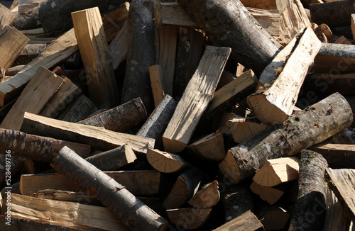 Firewood chimney wood stacked wood