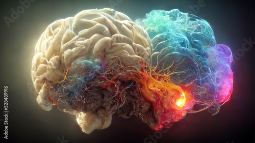 Human Brain with Creative and Logic Hemispheres