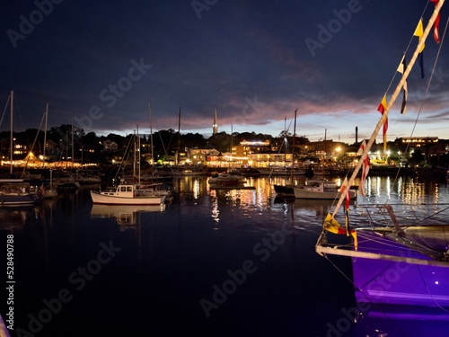 Camden harbor at night