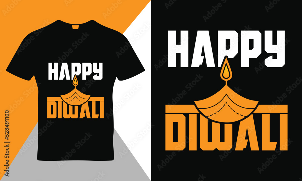 Happy diwali quote t-shirt design template vector Happy diwali quote t-shirt design template vector