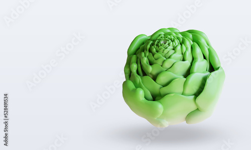 3d Vegetable Cabbage rendering top view